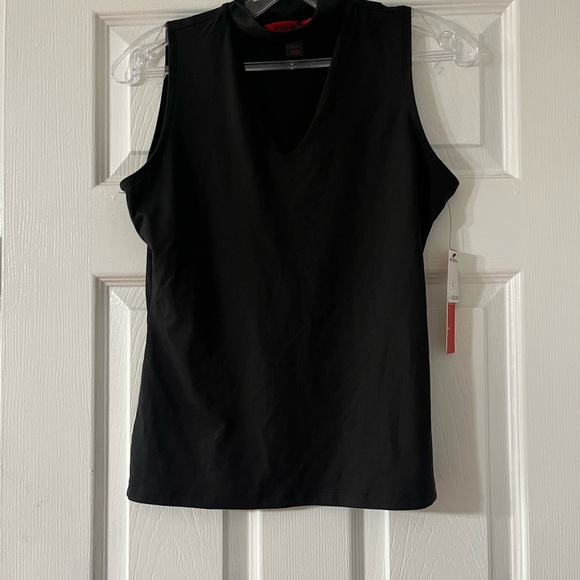 Hot Kiss Womens Tank Top Black Pullover Mock Neck Size Large, made in - Picture 7 of 12